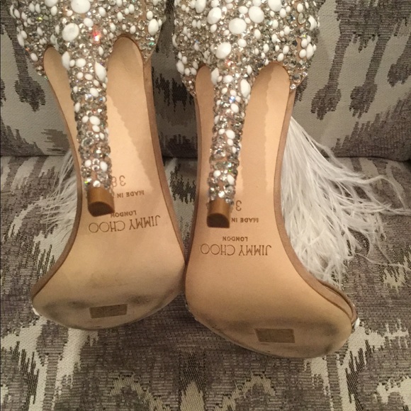 Jimmy Choo
Viola Crystal Satin Sandal with Feather - Picture 4 of 5
